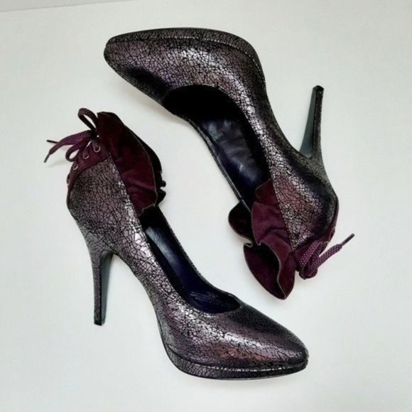 BCBGENERATION Michah Stilleto High Heels Purple Metallic Pumps Shoes Sz 9 - Picture 13 of 15